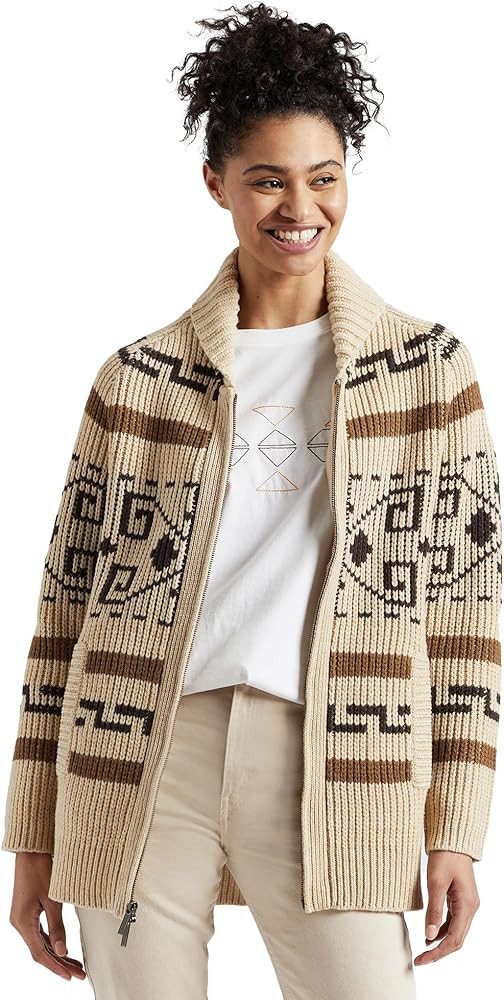 Pendleton Women's Long Westerley Cardigan, Tan/Brown, Large at Amazon Women’s Clothing store | Amazon (US)