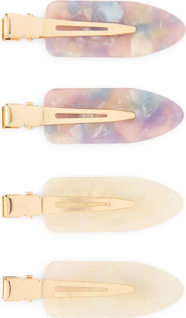 Assorted 4-Pack Marbled Hair Clips | Nordstrom