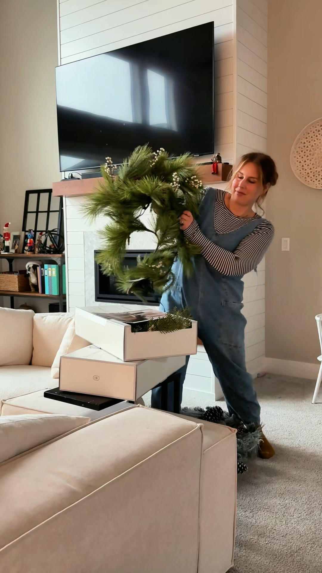 Holiday hack for the perfect layered mantle 🎄✨—using damage-free garland straps to hang my greenery! No nail holes, no fuss, just effortless holiday vibes. Who else is going all out with the layers this season? #MantleMagic #HolidayDecorHacks

#LTKSeasonal #LTKHoliday #LTKHome