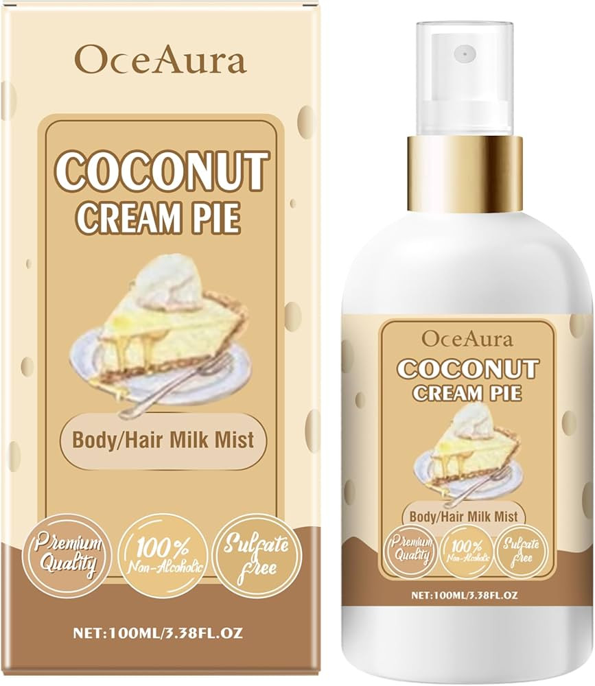 Coconut Cream Pie Body Hair Milk Mist, Long Lasting Body Spray, Natural Hydrating And Moisturizing Body Mist, 3.38 Fl.oz | Amazon (US)