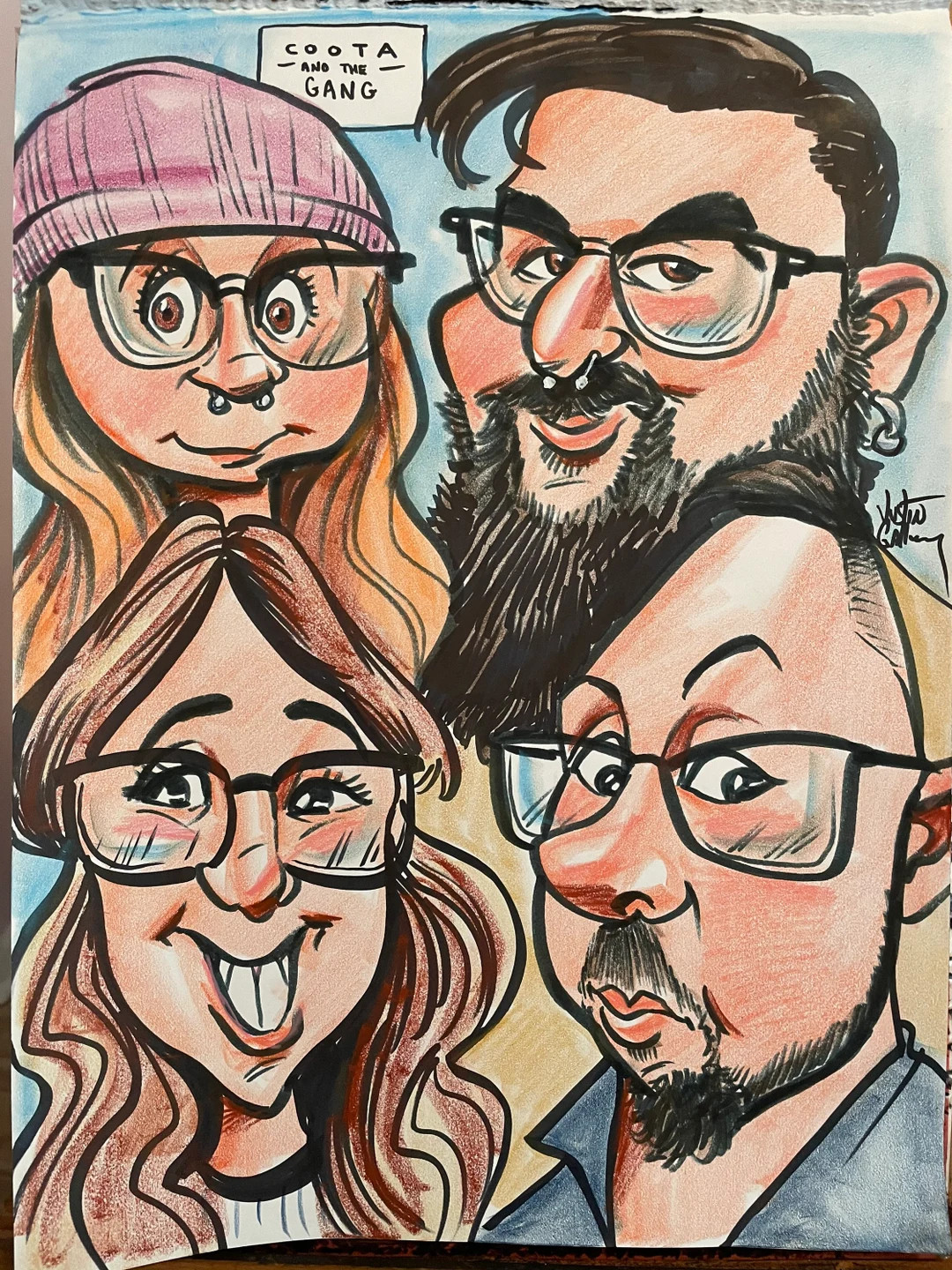 4 Faces Color Caricature Portrait - Etsy | Etsy (US)