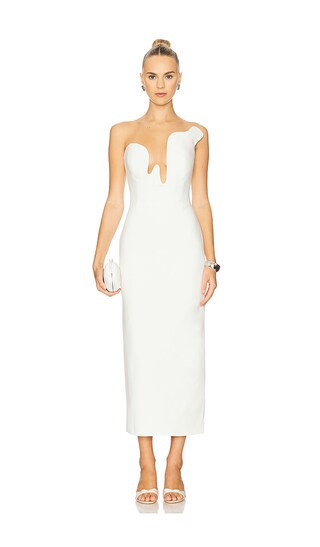 Bardot Rosalyn Midi Dress in White. - size 4 | Revolve Clothing (Global)