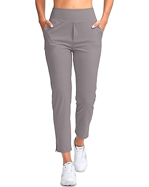 YYV Women's Golf Pants Stretch Work Ankle Pants High Waist Dress Pants with Pockets for Yoga Busi... | Amazon (US)