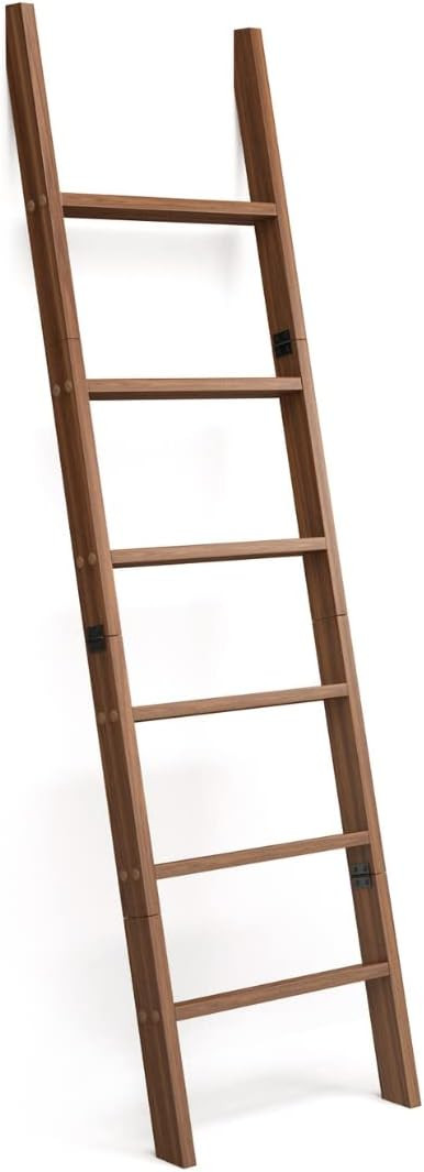 RELODECOR 6-Foot Wall Leaning Blanket Ladder, Laminate Snag Free Construction (Brown) Farmhouse H... | Amazon (US)