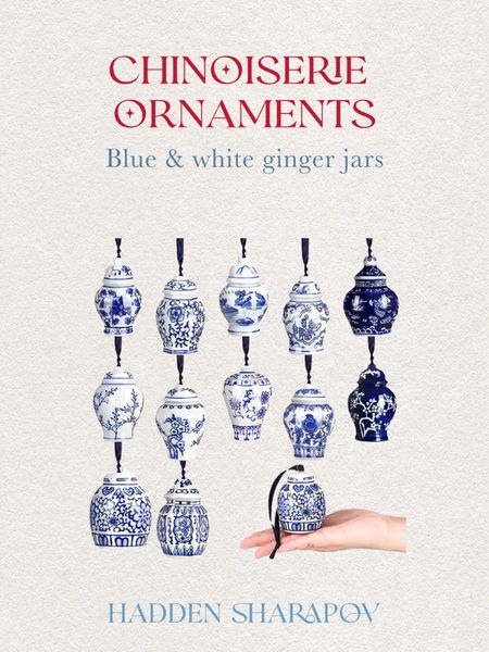 Ginger jar ornaments for a classic blue and white chinoiserie chicken Christmas! 

#LTKSeasonal #LTKhome #LTKHoliday