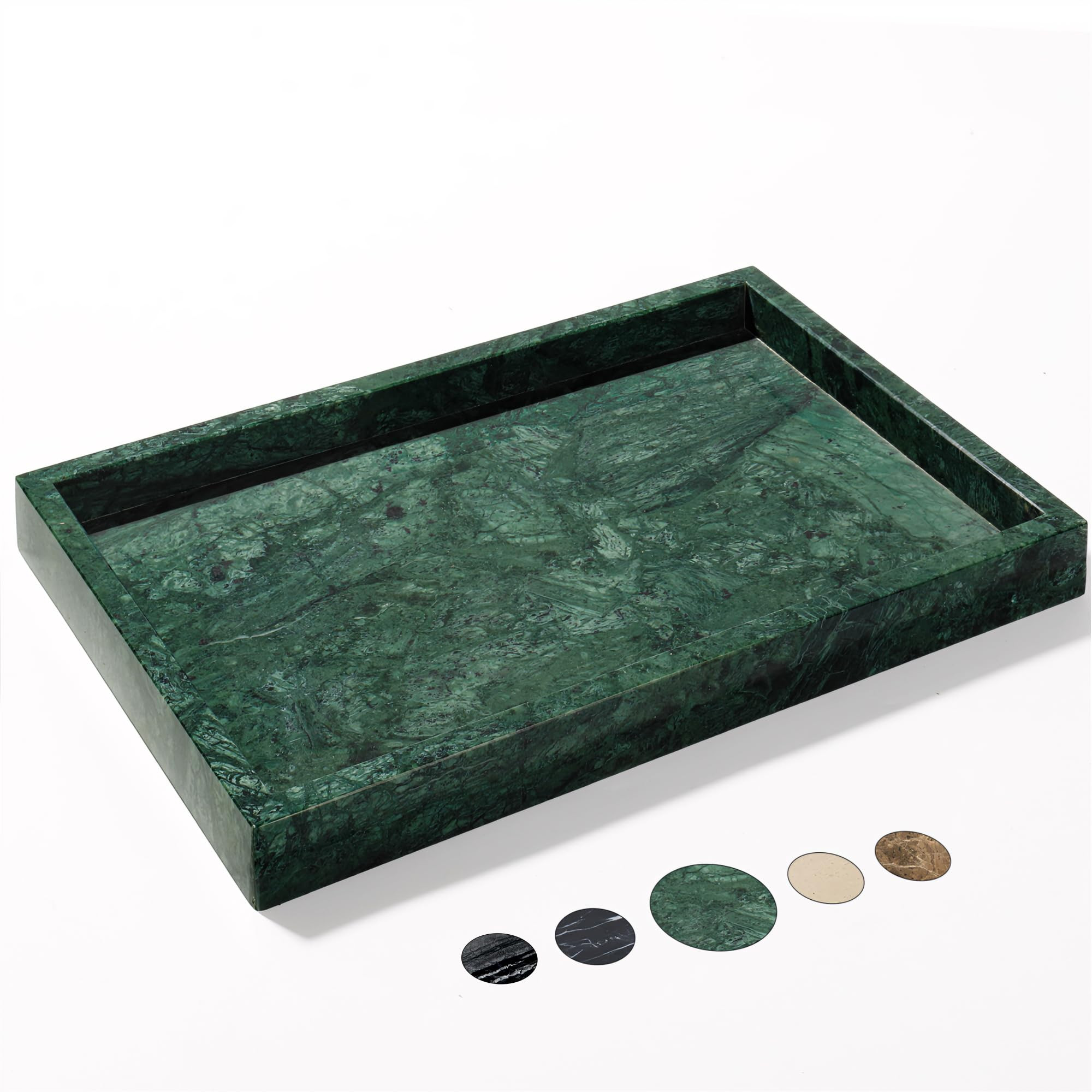 Real Natural Marble Tray for Bathroom, Genuine Marble Stone Vanity Tray, Luxury Storage Trays for... | Amazon (US)