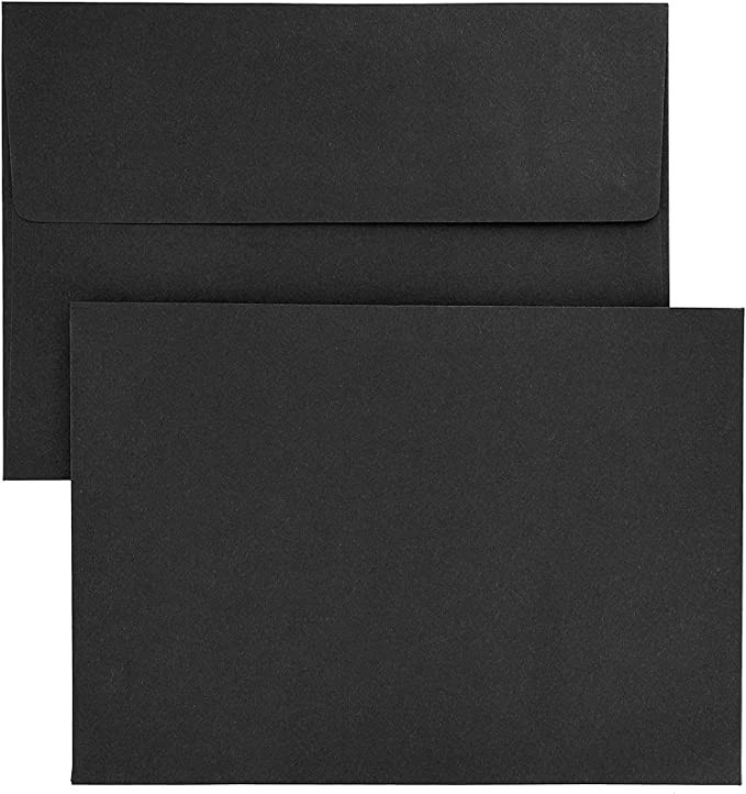 Juvale Black A7 Square Flap Envelopes for 5 x 7 Cards (5.25 x 7.25 in 50-Pk) | Amazon (US)