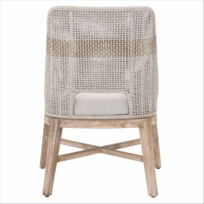Click for more info about Maklaine Rope Dining Side Chair in Taupe and White (Set of 2)