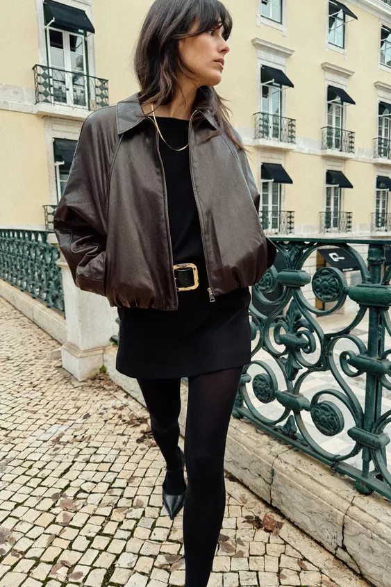 FAUX LEATHER BOMBER JACKET | Zara US