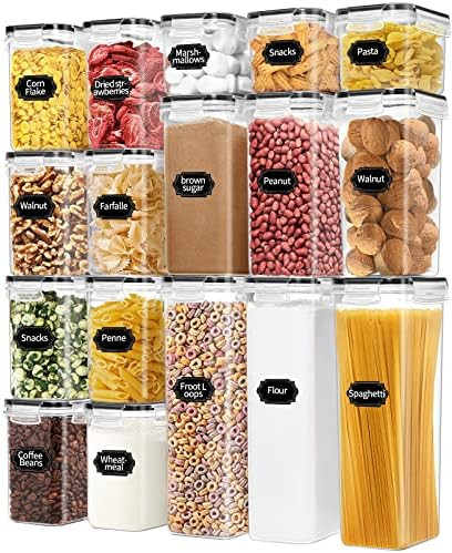 PRAKI Airtight Food Storage Containers, 17 Pack Canisters Sets for the Kitchen, BPA Free Plastic ... | Amazon (US)