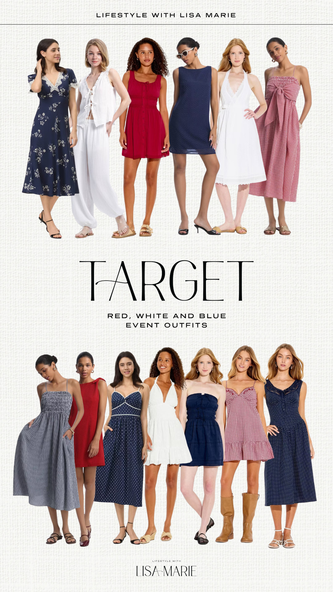 New Target arrivals! Red, white and blue outfits for summer and Fourth of July events, parties, BBQs and picnics. Elevated casual dresses and outfits. Lightweight outfits for warm weather and summer. Polka dot, stripe, gingham and floral print dresses. Mini, midi and maxi dresses. Rompers and matching sets.

#LTKootd #LTKSeasonal #LTKPetite
