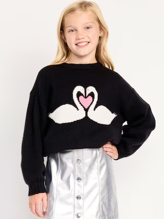 Oversized Valentine's Day Graphic Sweater for Girls | Old Navy (US)