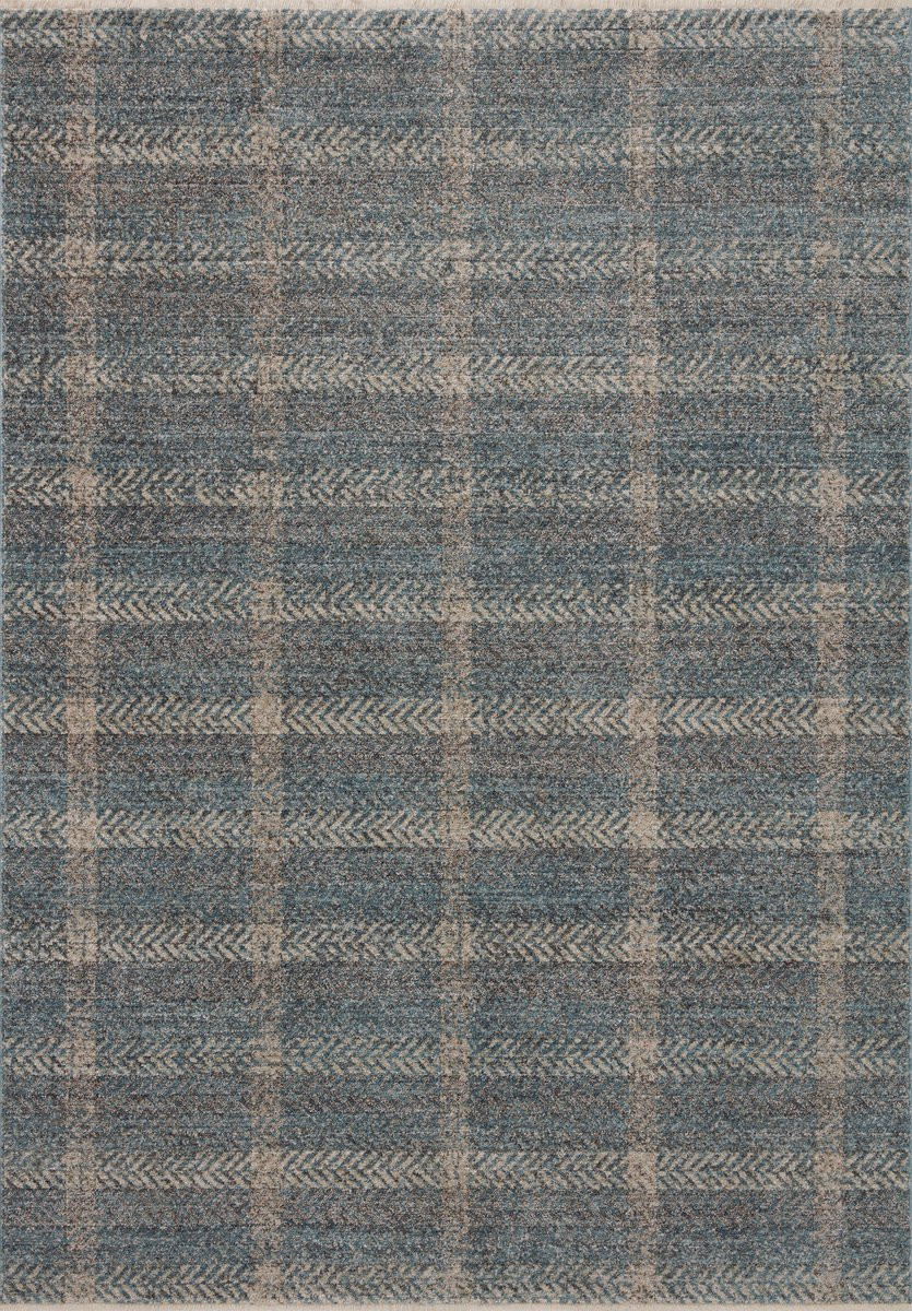 Ember EMB-03 Blue/Beige Plaid Area Rug | Rugs Direct