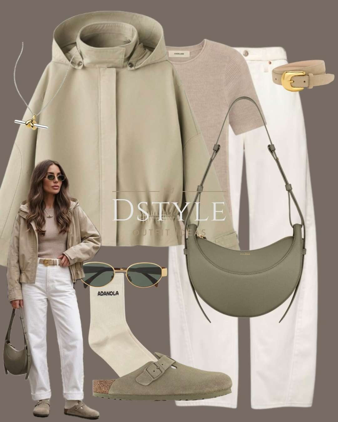 Obsessed with this sage and cream palette! This utility-style hooded jacket paired with white denim and the iconic Boston clogs is the perfect mix of comfort and chic. 

 #MinimalistFashion #SageGreen #BirkenstockBoston #WhiteDenim #CleanGirlAesthetic #LTKootd