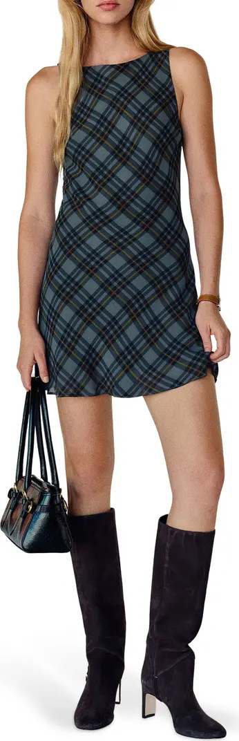 Dale Plaid Georgette Minidress | Nordstrom