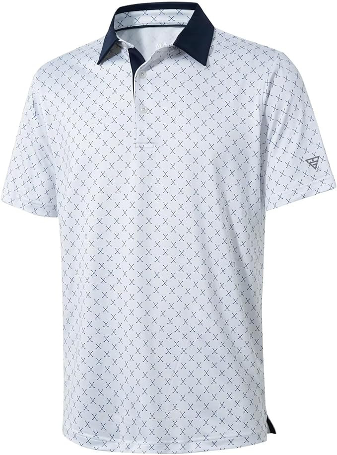 Men's Golf Polo Shirts Short Sleeve Striped Performance Moisture Wicking Dry Fit Golf Shirts for ... | Amazon (US)