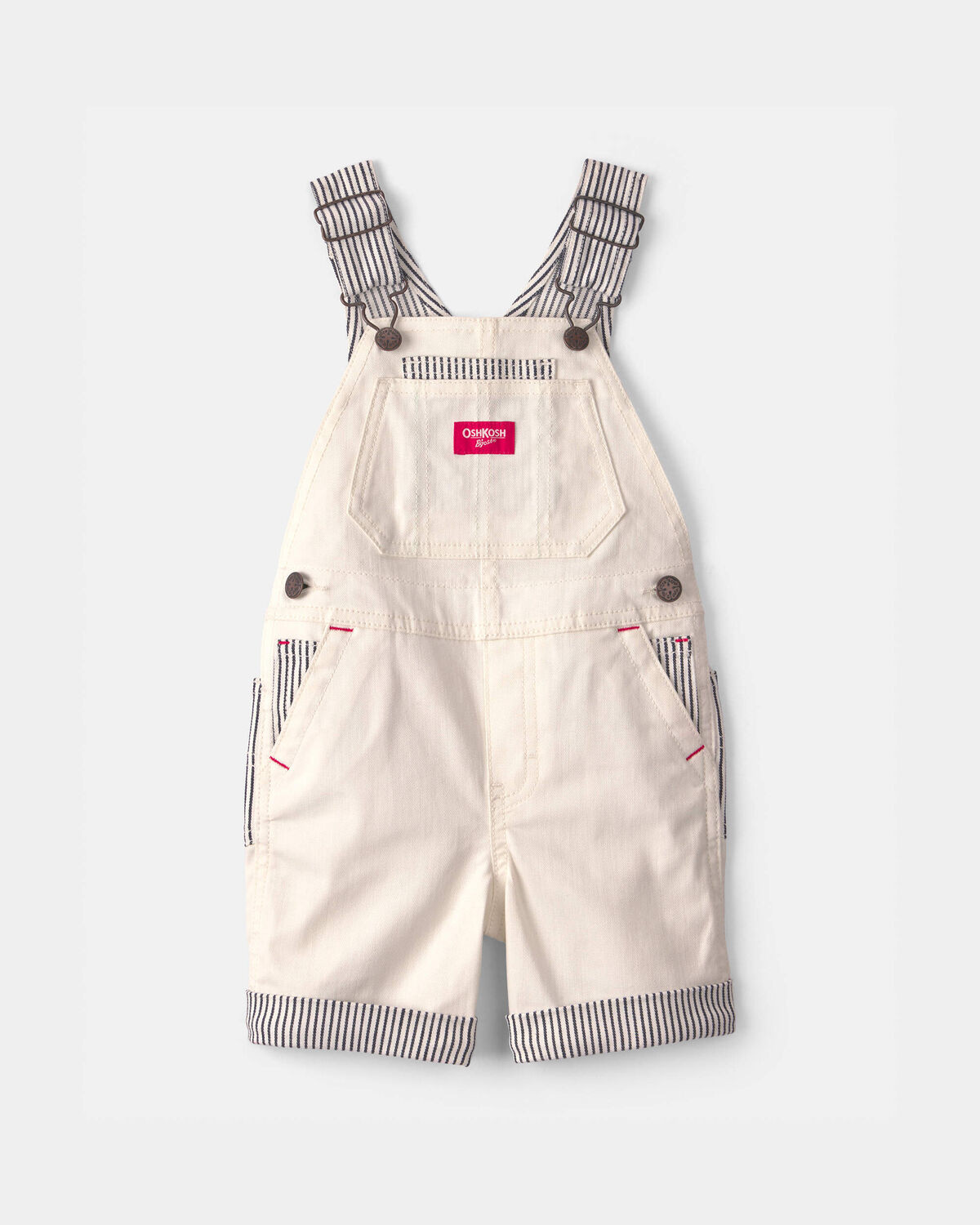 Toddler Striped Shortall - Ivory/Navy Blue - OshKosh B'gosh | Carter's | Carter's Inc