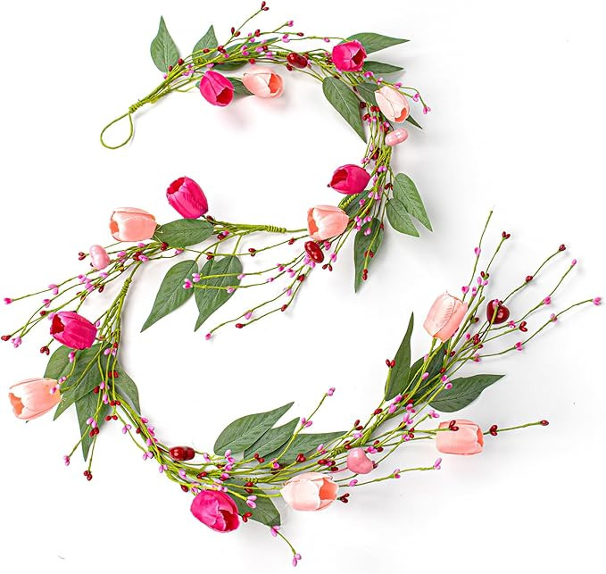 5 FT Artificial Valentine Garland Romantic Valentines Day Garlands Farmhouse Valentines Day Flora... | Amazon (US)