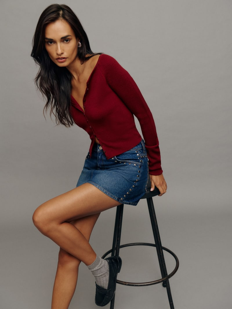 Hazel Denim Mini Skirt | Reformation (Global)