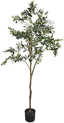 Azoco 6FT Artificial Olive Silk Tree UV Resistant Fake Plant Indoor Outdoor Home Office Decor | Amazon (US)