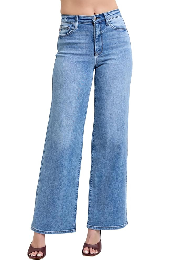 Judy Blue High Waist Vintage Wash Retro Wide Leg, Inseam 33" | Amazon (US)