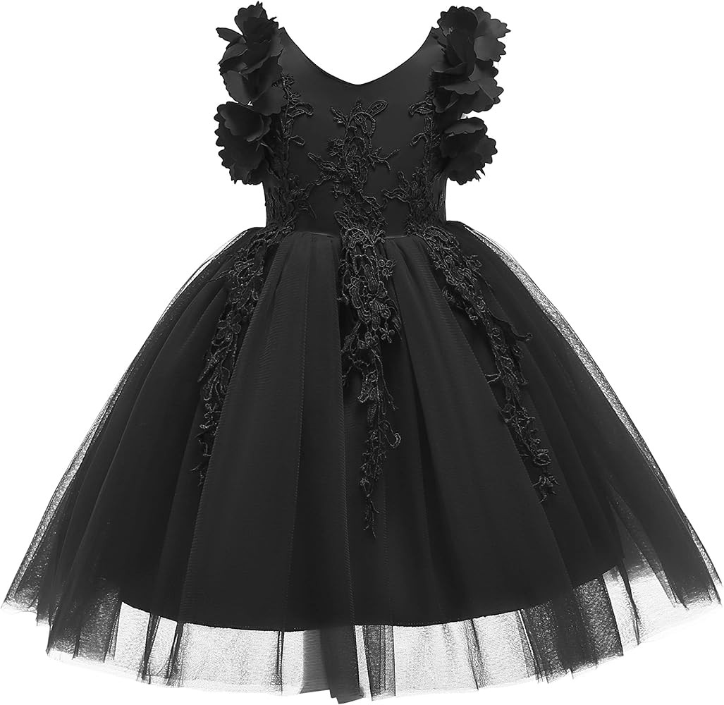 Weileenice Flower Girl Lace Dress Pageant Kids Wedding Christmas Holiday Party Dresses | Amazon (US)