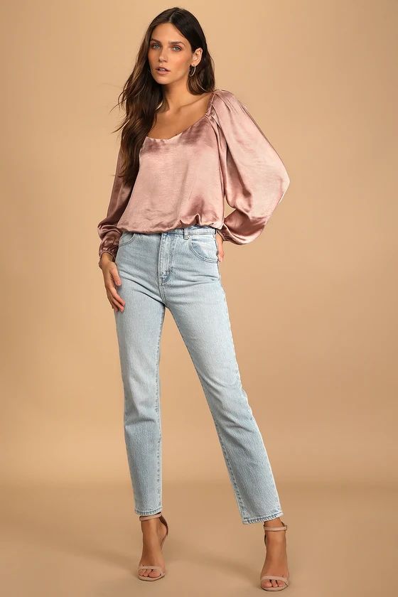Reunited With Style Mauve Pink Satin Long Sleeve Top | Lulus (US)