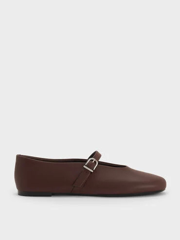 Dark Brown High-Vamp Mary Janes | CHARLES & KEITH | Charles & Keith EU