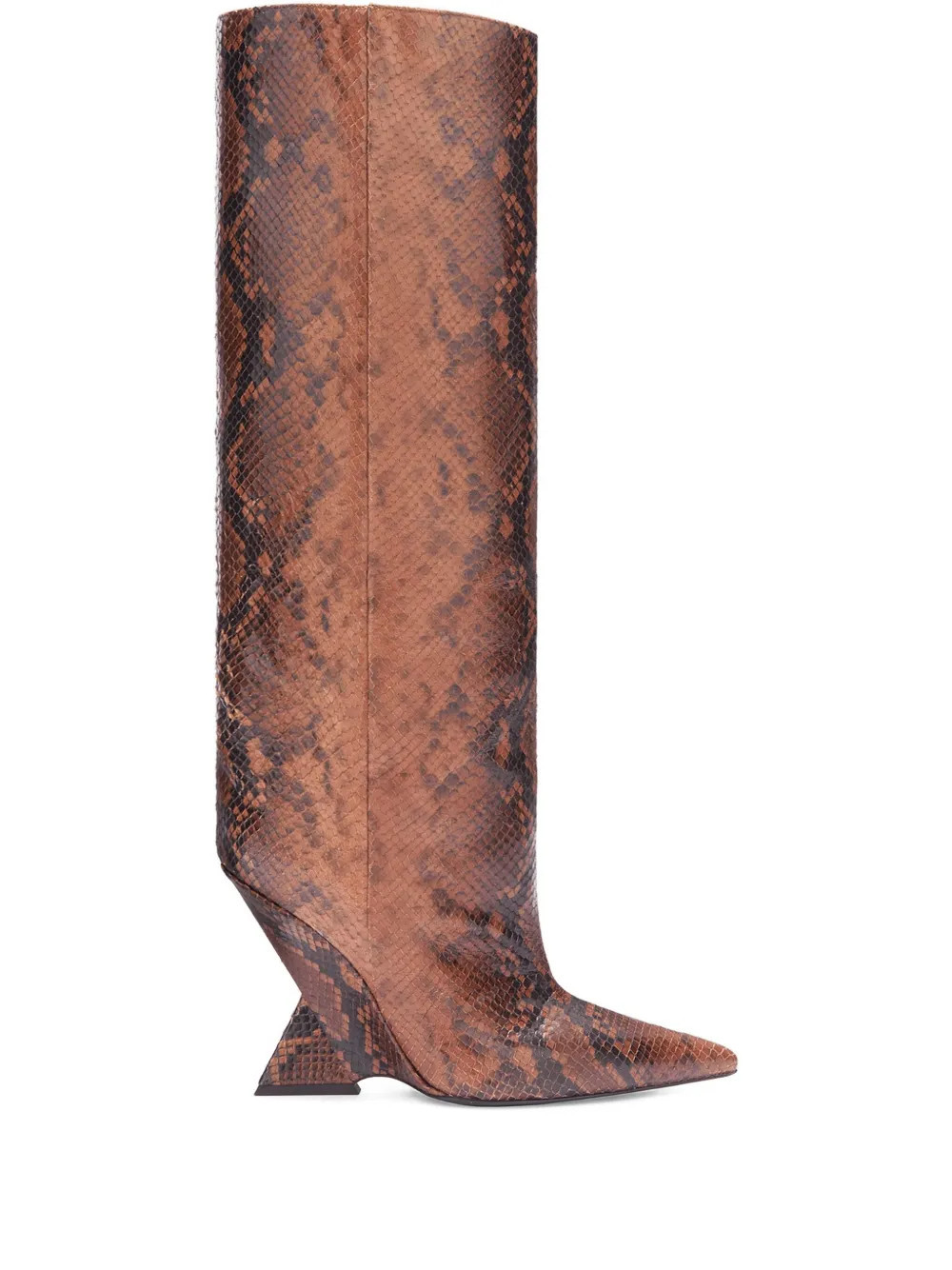 The Attico 105mm Cheope snakeskin wedge boots - Brown | Farfetch Global