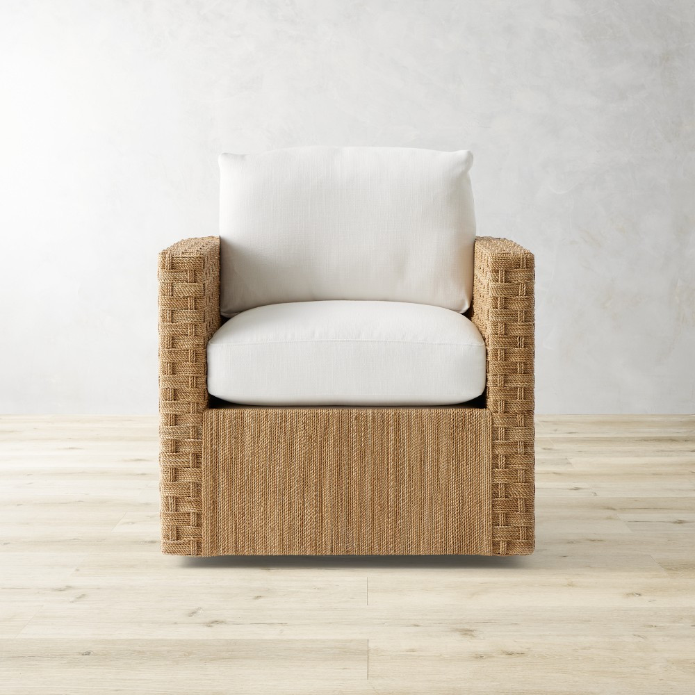 Lisbon Barrel Back Swivel Chair | Williams-Sonoma