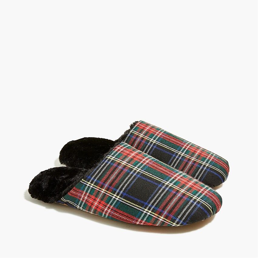 Tartan scuff slippers | J.Crew Factory