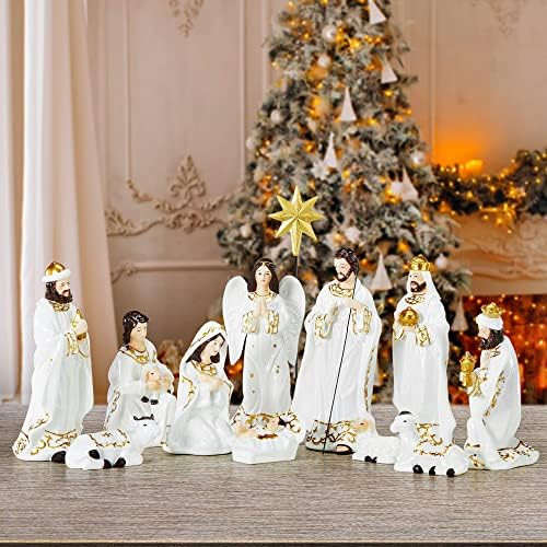 TOETOL Nativity Sets for Christmas Indoor Resin Set of 11 Pieces 5.9 Inch Hand Painted Nativity F... | Amazon (US)