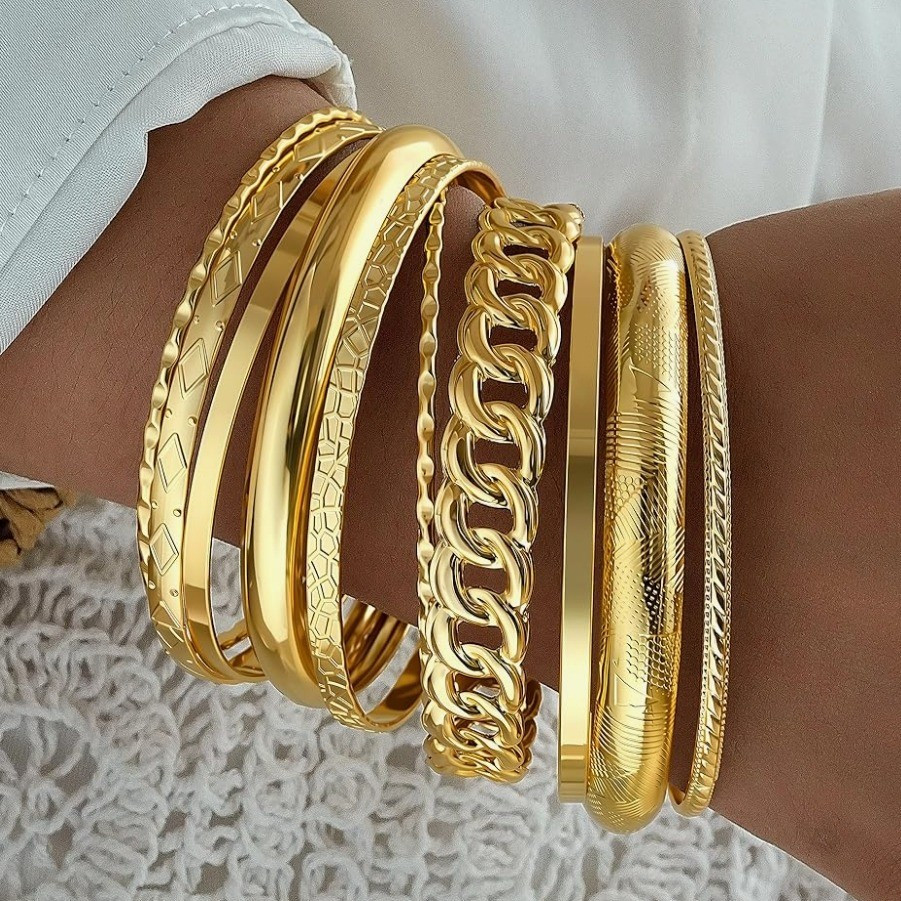 Gold everyday bangles

