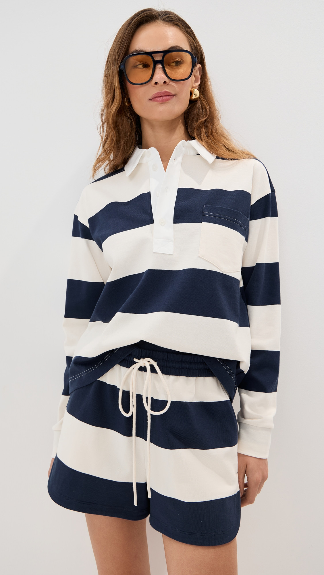 LE BOP Hayley Polo Shirt Khaki/White XXL | Shopbop