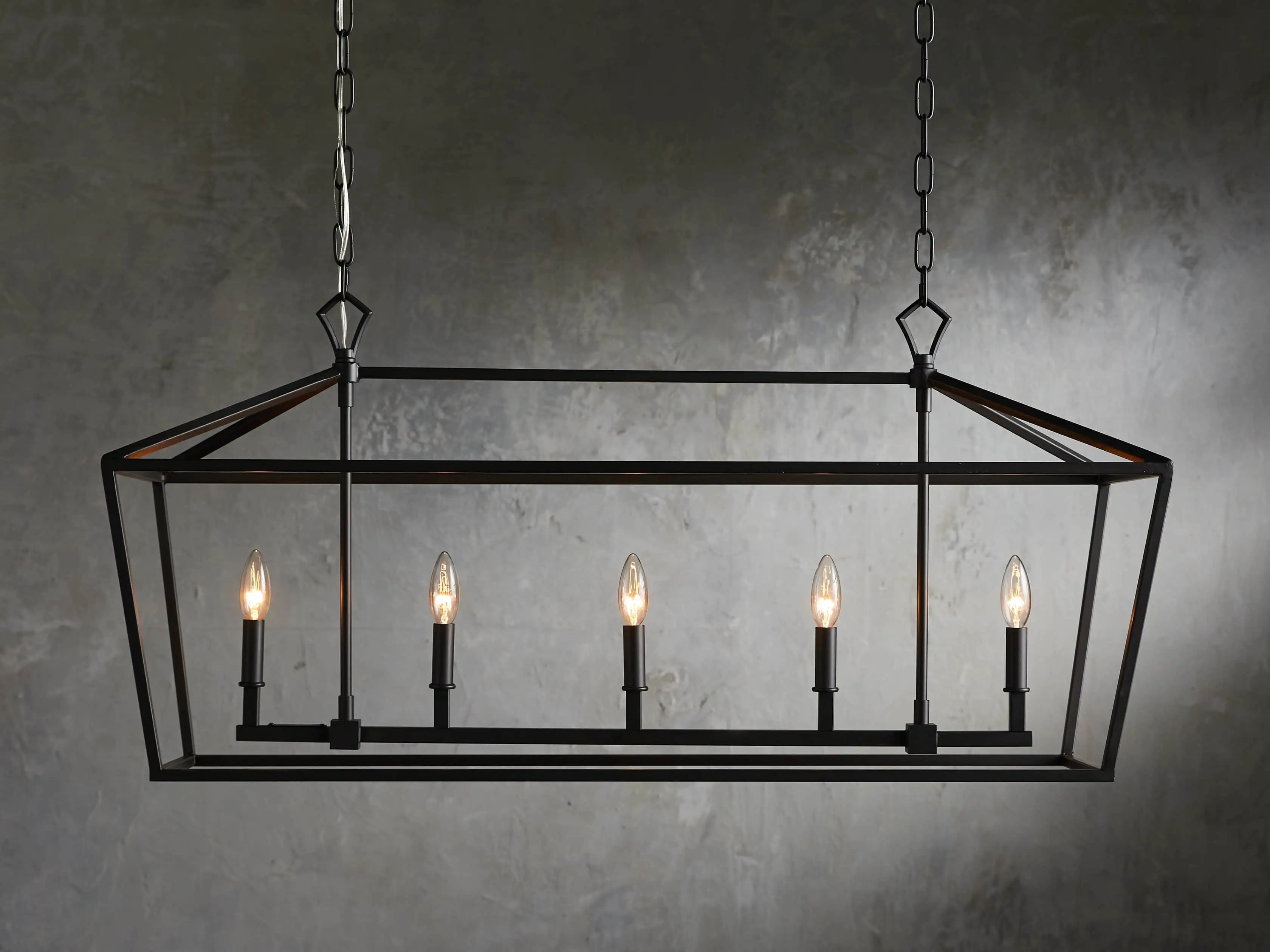 Hemisphere Garnet 41" Rectangular Chandelier | Arhaus