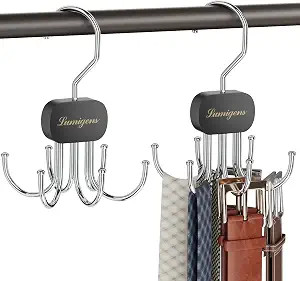 Belt Organizer for Closet,2PCS Tie Rack, Belt Tie Hanger for Closet,Tie Organizer for Men,Hanging... | Amazon (US)