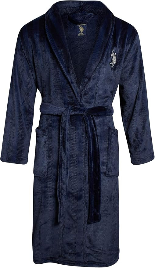 U.S. Polo Assn. Men’s Bathrobe – Plush Fleece Robe with Shawl Collar | Amazon (US)