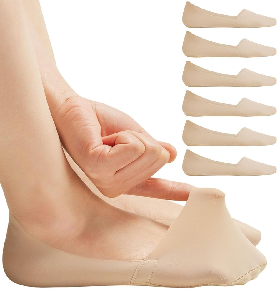 No Show Socks for Women, Non Slip Nylon Thin Footies Invisible Silky Low Liner Socks for Loafers ... | Amazon (US)