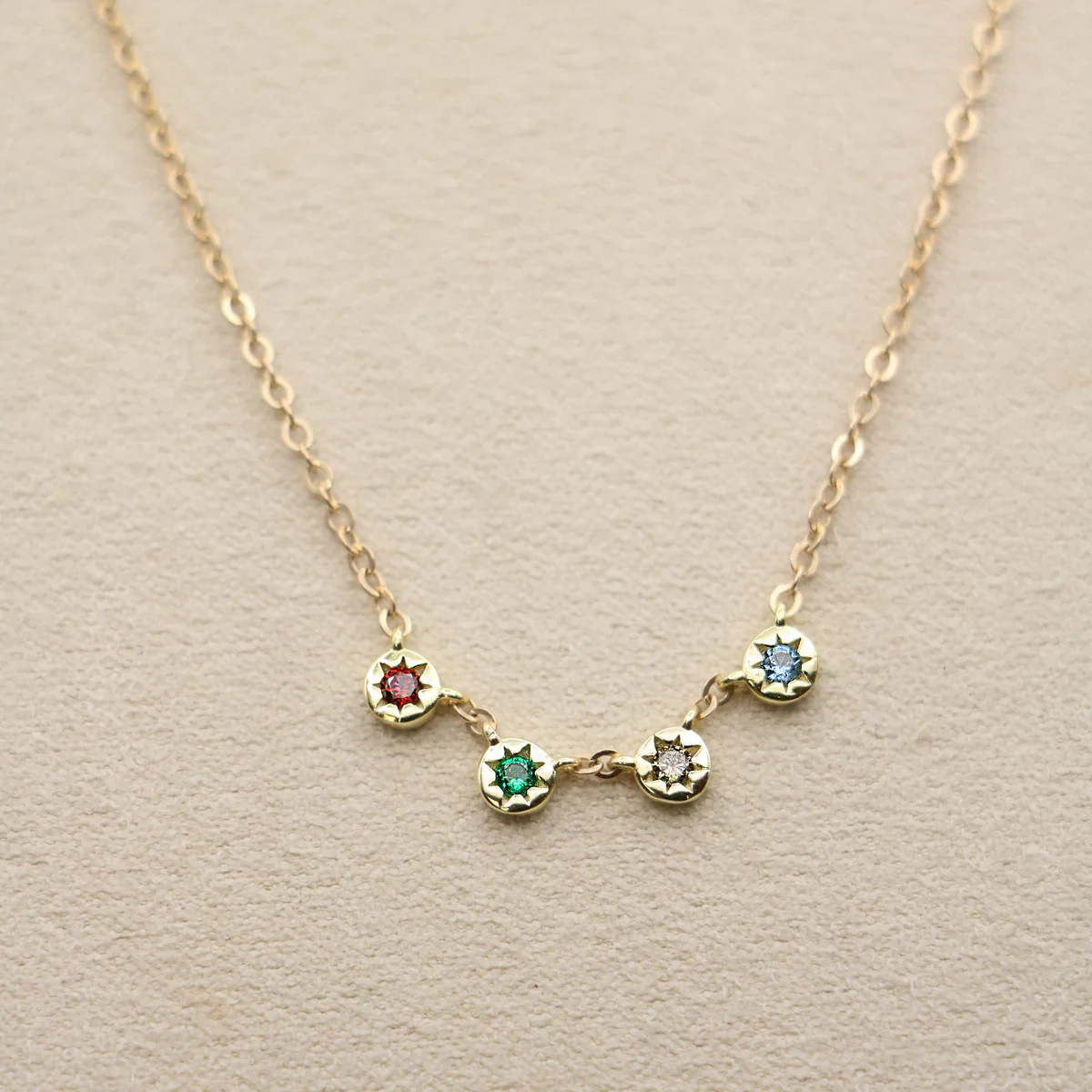 family sunburst birthstone necklace | Chic Mama Jewelry