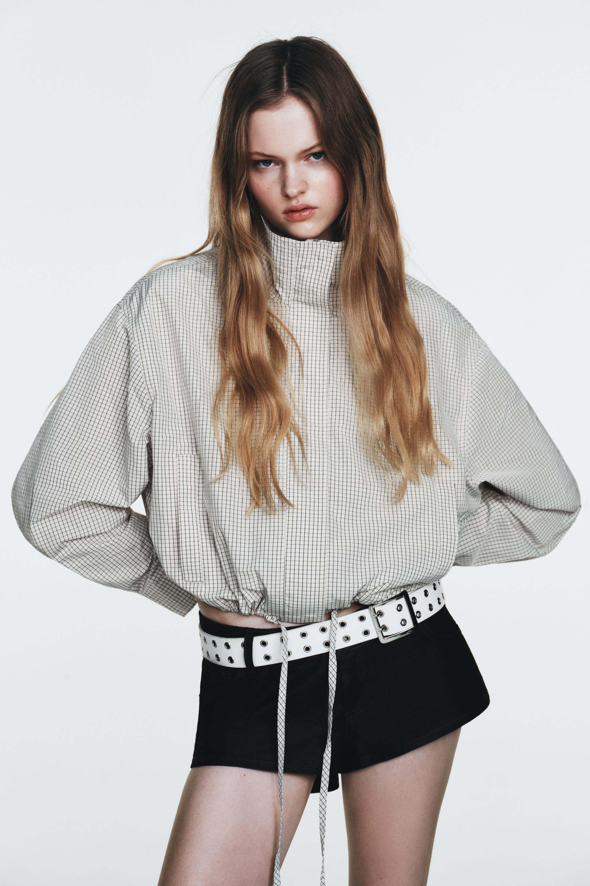 PLAID NYLON JACKET | Zara US