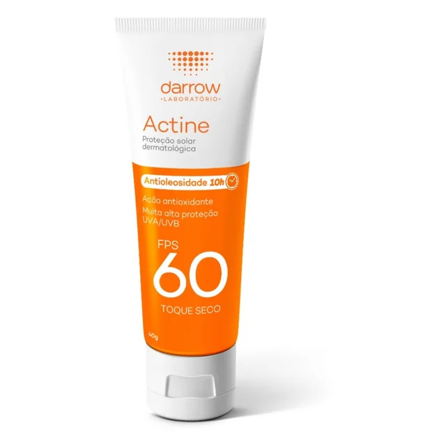 Protetor Solar Facial Sem Cor Actine FPS 60 com 40g | Drogasil (BR)