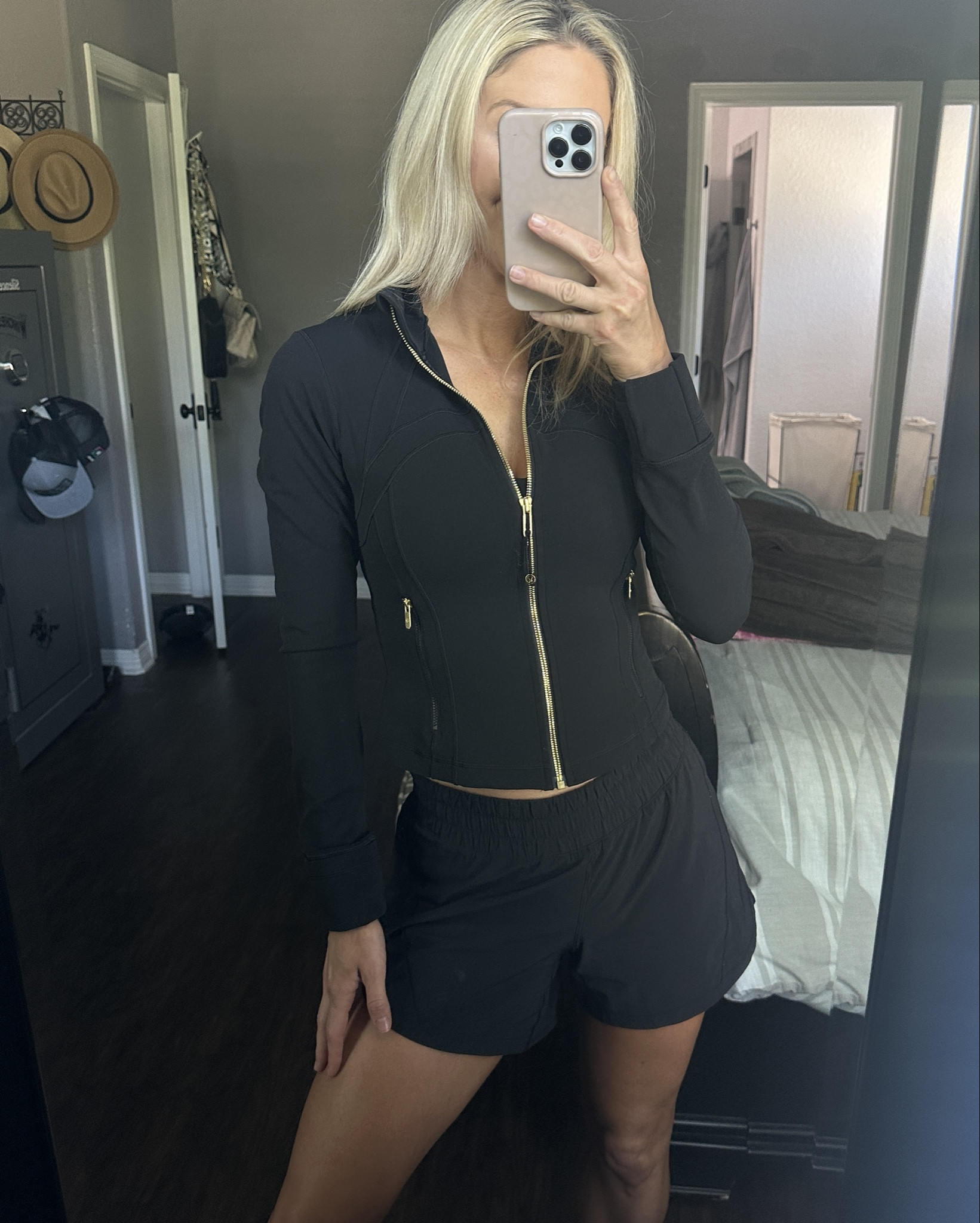 Lululemon Define Jacket (cropped) and Lululemon Track That shorts 🖤