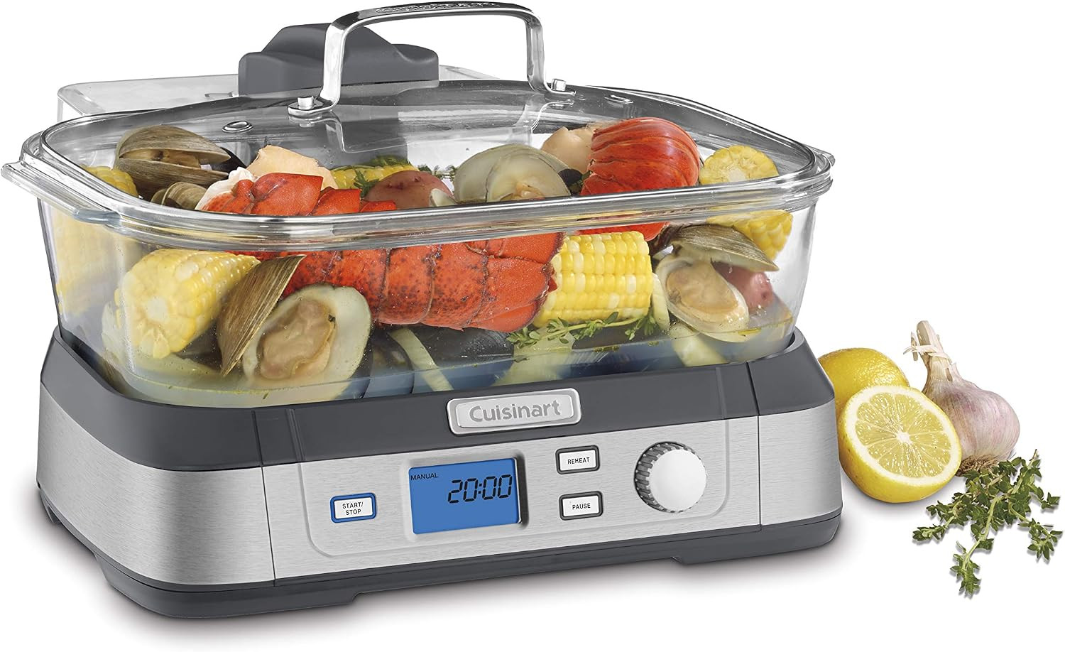 Cuisinart Glass Food Steamer, 5 Pre-Programmed Settings, 5-Liter Capacity | Amazon (US)