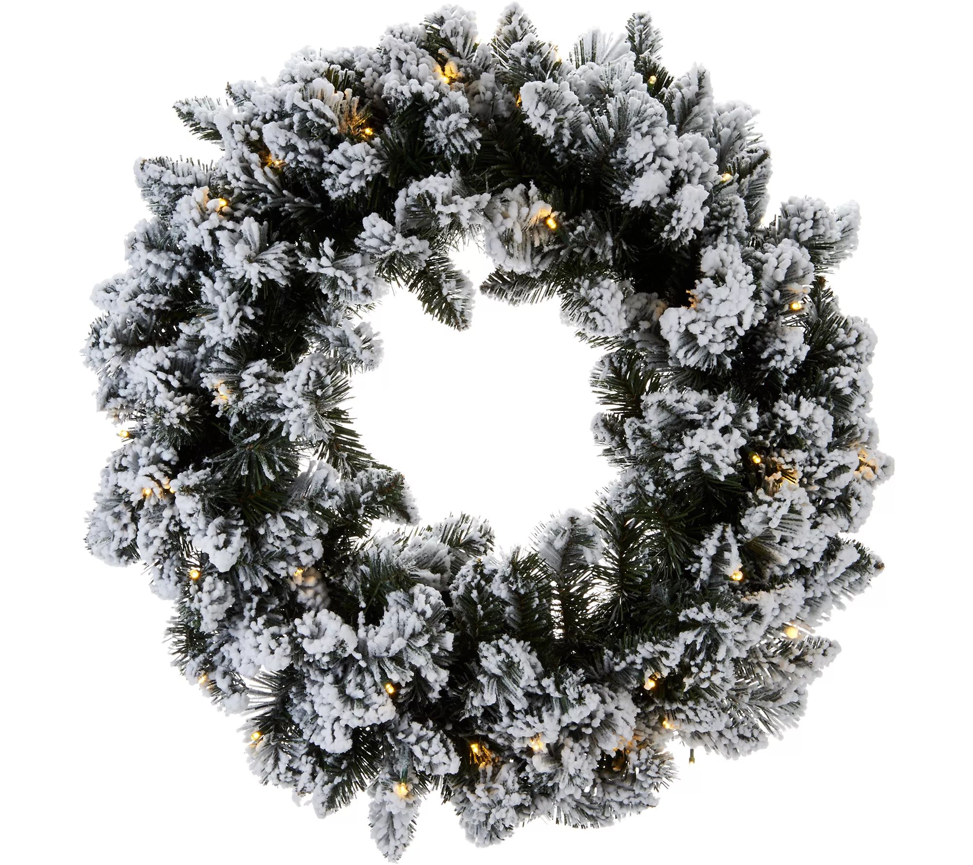 "As Is" Bethlehem Lights Prelit 24" Flocked Wreath — QVC.com | QVC