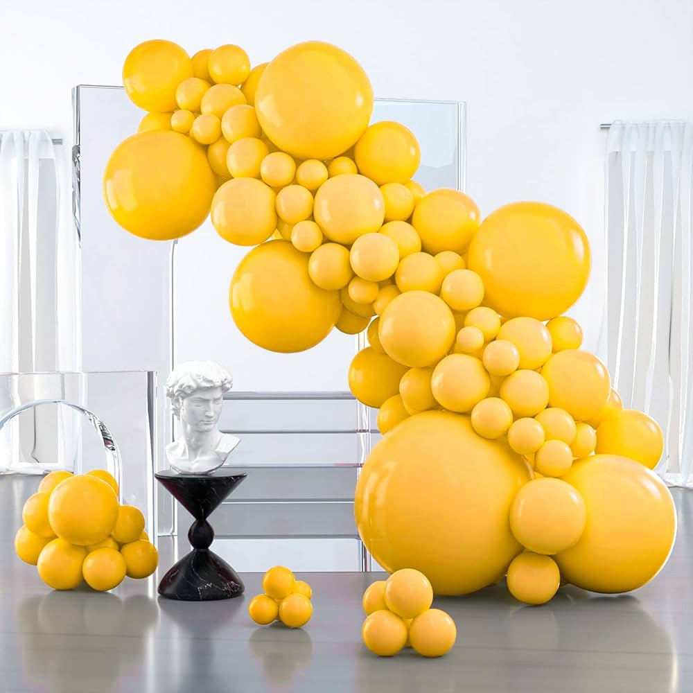 PartyWoo Mustard Yellow Balloons 100 pcs Different Sizes of 36 18 12 10 5 Inch Fall Color Orange ... | Amazon (US)