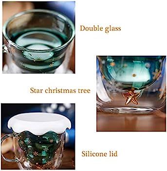 Binoster Cute Mugs Christmas Coffee Mug, Tea Cup, Milk Cup Glasses Double Wall Insulated Glasses ... | Amazon (US)