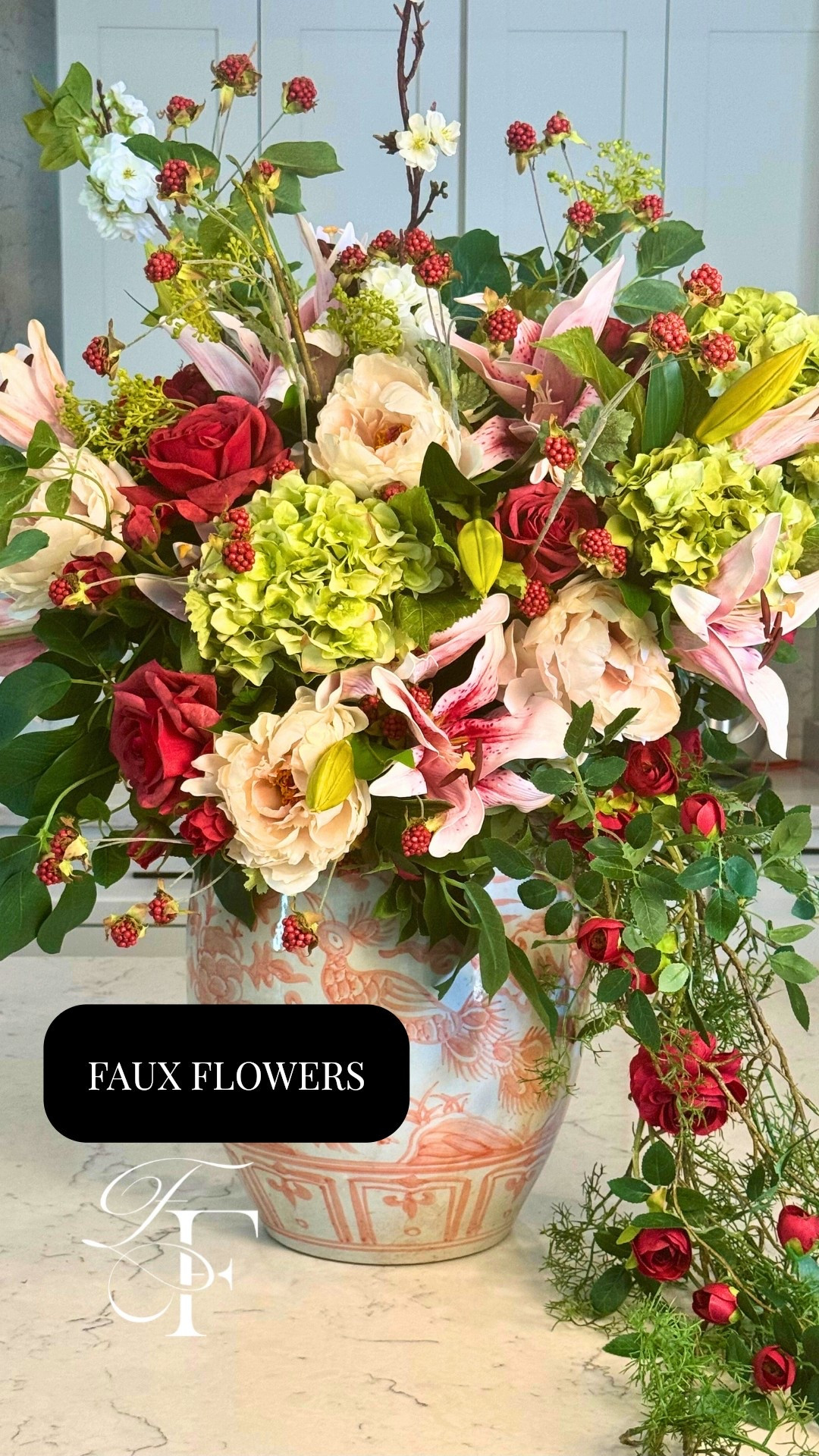 Faux Flower Valentine’s Day arrangement❤️
Faux lily’s, hydrangea, roses, berries and branches

#ltkflowers#fakeflowers #artificialflowers #valentinesdeccor #valentinesflowers

#LTKWedding #LTKHome #LTKSeasonal