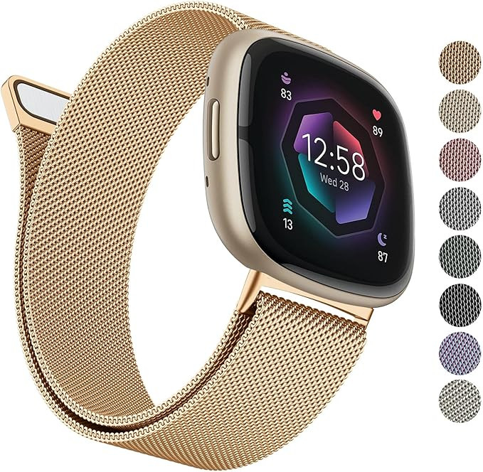 AK Metal Band Compatible with Fitbit Sense 2 / Sense Bands/Fitbit Versa 4 / Versa 3 Bands Women M... | Amazon (US)