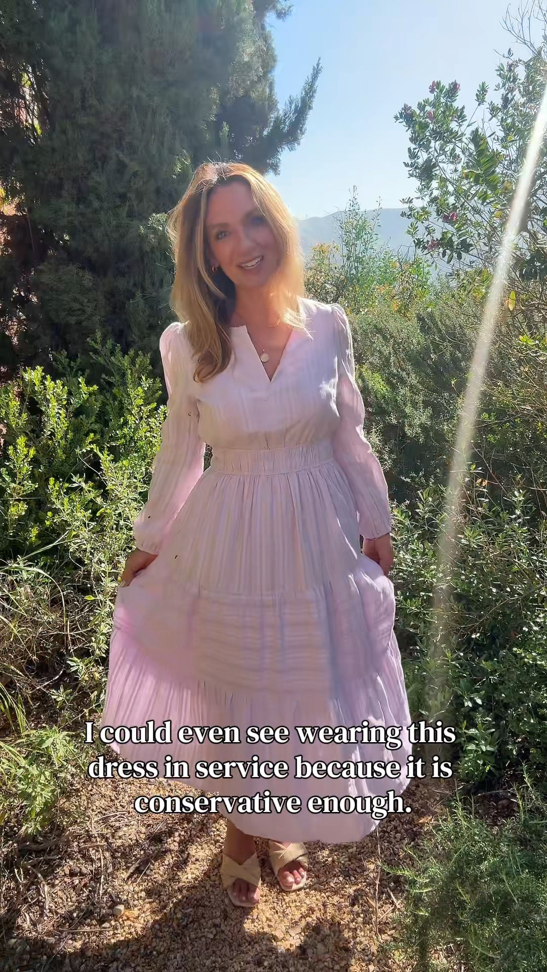 My go-to spring dress for Easter, Mother’s Day & vacations 🌸

The prettiest lightweight cotton dress for spring 🌷 an Amazon find under $50 and SO good. This one is incredibly flattering with the stretchy waist (super forgiving + comfy) and the dreamiest soft lavender color.

I love the long sleeves for cooler spring days, but the cotton is still lightweight and breathable so you can wear it straight into summer. The neckline detail is so pretty, and it comes in so many gorgeous colors. Runs true to size — I’m wearing a medium for reference.

Such an easy throw-on-and-go piece for when you want to feel put together without overthinking it 🤍

Perfect for:
spring outfits 2026 • Easter dress women • Mother’s Day dress • Mother’s Day outfit • spring dresses • vacation outfits beach

