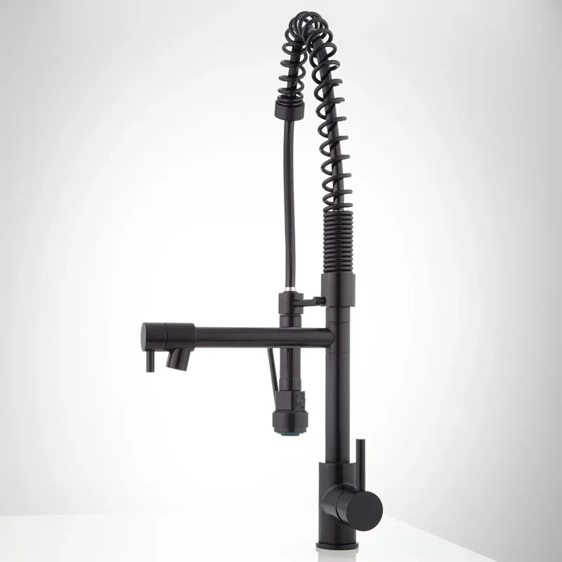 416216 Levi Pull Down Single Handle Kitchen Faucet with Side Spray | Wayfair North America